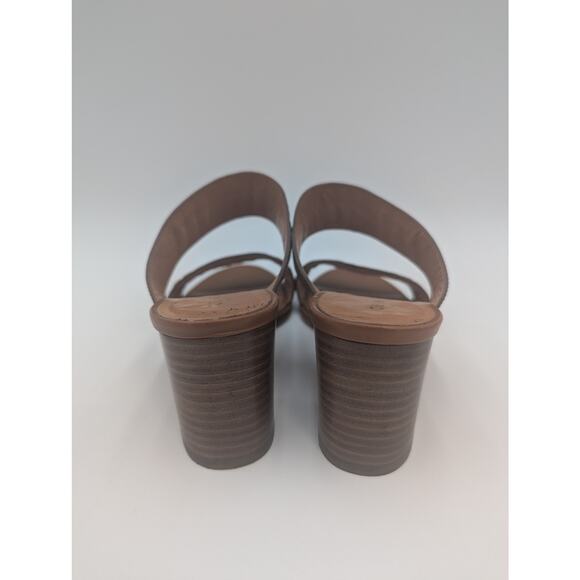 Celine Brown Leather Studded Chunky Heel Sandal Size 37.5 (7.5 US) VGC - Picture 3 of 8